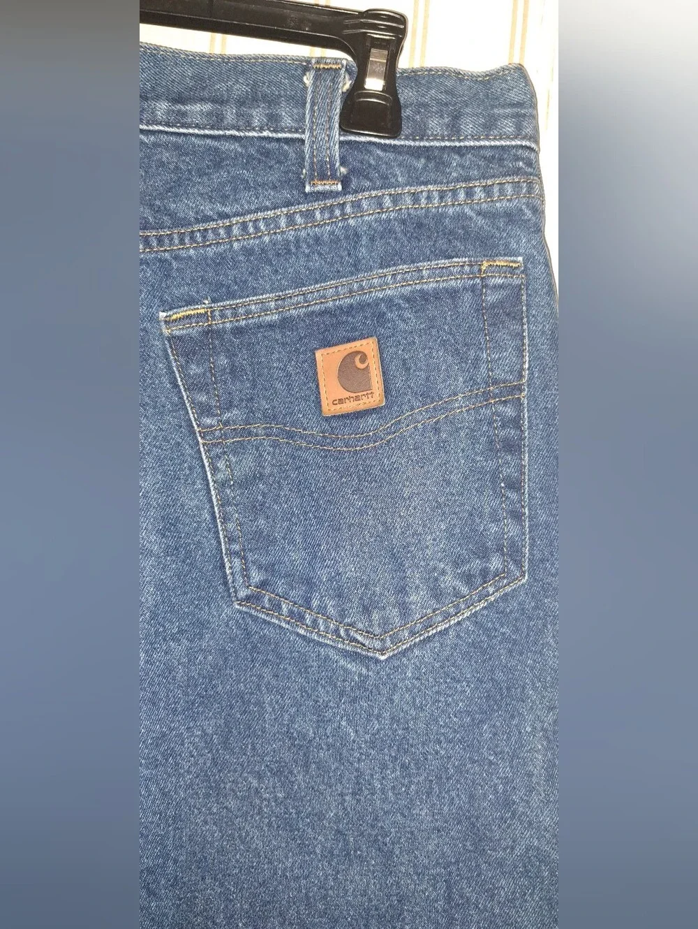 Mens Carhartt Relaxed Fit Tapered Leg Jeans 32”x34” Work Quality Tall
